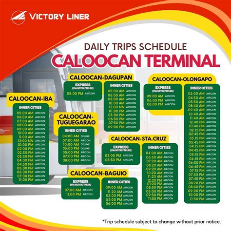 victory liner caloocan schedule.